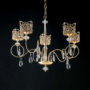 LAMPADARIO-A-5-LUCI-IN-FUSIONE-ORO-ORNATO-CON-CORONE-DI-SWAROVSKY-E-CRISTALLI-163642954818