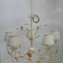LAMPADARIO-FERRO-BATTUTO-DECAPE-AVORIO-ORO-5-LUCI-SALONE-CAMERA-DA-LETTO-ARREDO-152072285688