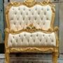 LETTO-IN-LEGNO-FOGLIA-ORO-CON-ECOPELLE-PANNA-E-CRISTALLI-164695996238