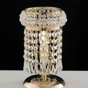 LUMETTO LUME LAMPADA DA COMODINO IN FUSIONE BAGNO ORO CON CRISTALLI 1 LUCE