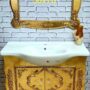 MOBILE-BAGNO-COMPLETO-LAVABO-E-SPECCHIO-LEGNO-ORO-CON-CRISTALLI-153679986608