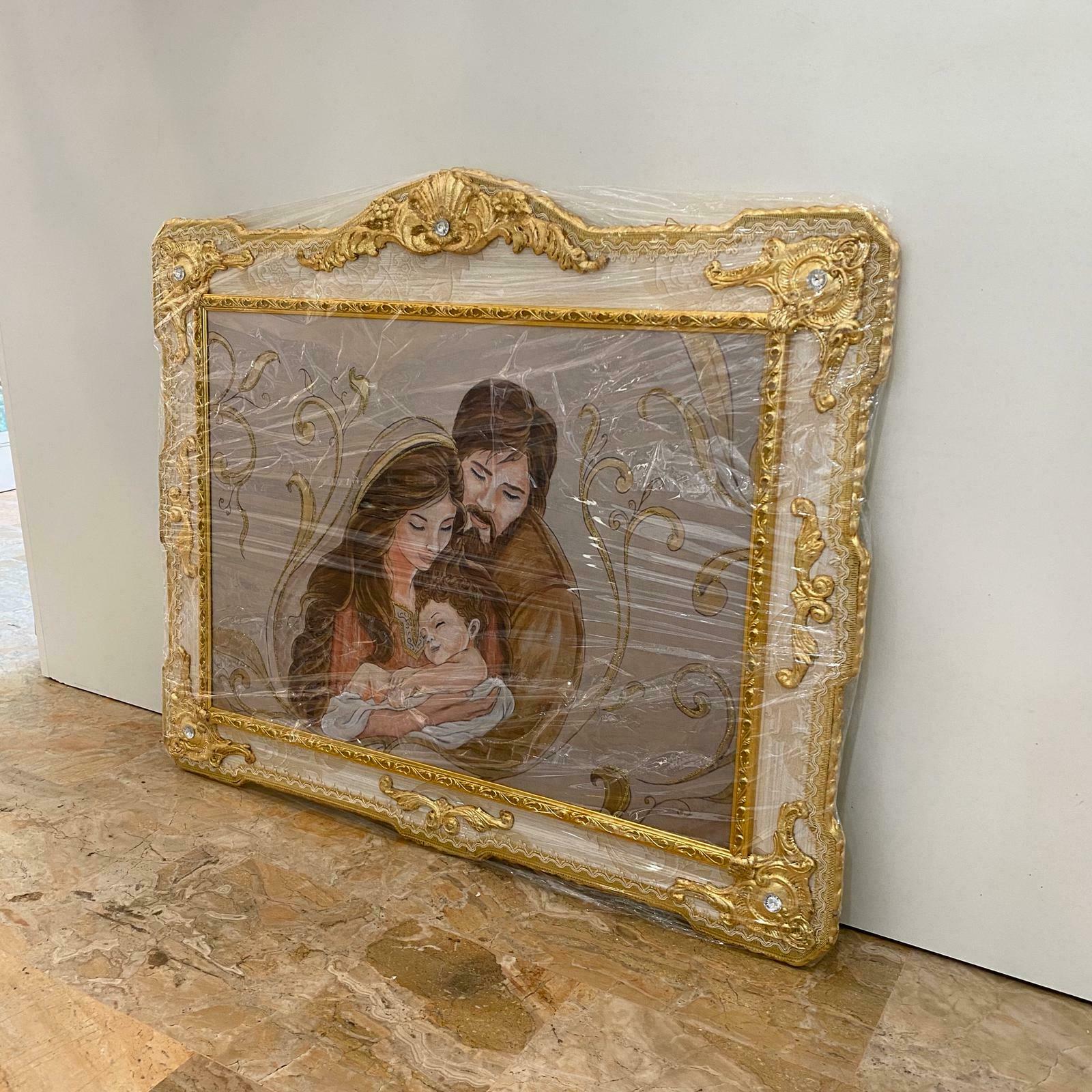 QUADRO-CAPEZZALE-SACRA-FAMIGLIA-CORNICE-IN-LEGNO-PANNA-E-FOGLIA-ORO-CAPOLETTO-164118414758-2