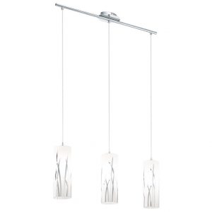 ROMORO LAMPADARIO SOSPENSIONE MODERNO DA SOFFITTO IN ACCIAIO CROMO 3 LUCI x 60W