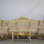 SALOTTO-COMPLETO-IN-LEGNO-FOGLIA-ORO-E-TESSUTO-ORO-CON-CRISTALLI-DIVANO-POLTRONE-153216150398