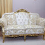 SALOTTO-IN-LEGNO-FOGLIA-ORO-E-TESSUTO-AVORIO-DAMASCATO-DIVANO-POLTRONA-163467355148