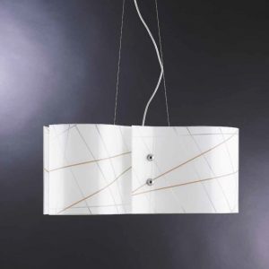 SOLOMON LAMPADARIO SOSPENSIONE MODERNO STRUTTURA CROMO VETRO DECORATO 2 LUCI 60W