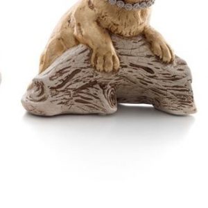 TIGROTTO SU RAMO IN ORO CERAMICA CRISTALLI ANIMALI ARREDO CASA SOGG. SALOTTO