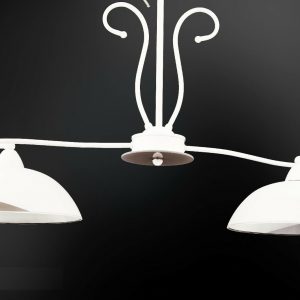 TREVOR LAMPADARIO SOSPENSIONE MODERNO STRUTTURA BIANCA PARALUMI VETRO 2 LUCI 60W