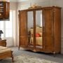 ARMADIO-GUARDAROBA-IN-LEGNO-NOCE-CON-DECORI-IN-FOGLIA-ORO-CAMERA-DA-LETTO-CASA-163334559169