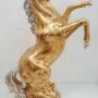 CAVALLO-IN-CERAMICA-DECORO-ORO-ARGENTO-CON-CRISTALLI-ANIMALI-SOPRAMMOBILE-161551968169