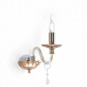 CECILIA APPLIQUE IN VETRO E CRISTALLO AMBRA E FINITURA ORO 1 LUCE