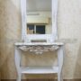CONSOLLE-E-SPECCHIO-IN-LEGNO-BIANCO-ARGENTO-MOBILI-ARREDO-CASA-SALOTTO-SOGGIORNO-152519466339