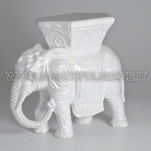 ELEFANTE IN CERAMICA BIANCO ANIMALI ARREDO CASA SOPRAMMOBILE