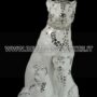 LEOPARDO-CON-CUCCIOLI-IN-CERAMICA-BIANCO-PLATINO-CON-CRISTALLI-SWAROVSKI-ANIMALI-152881992589