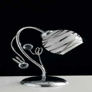 LUMETTO 1 LUCE IN STRUTTURA CROMO CON VETRO PARTICOLARE IN CROMO