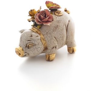 MAIALINO FIORI AVORIO ORO CERAMICA CRISTALLI MOBILI ARREDO CASA SOGG. SALOTTO