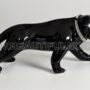 PANTERA-IN-AGGUATO-IN-CERAMICA-NERA-CON-CRISTALLI-SWAROVSKI-ANIMALI-152885379399
