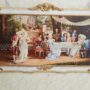 QUADRO-DA-SALA-CON-SCENA-FRANCESE-CORNICE-IN-LEGNO-PANNA-E-FOGLIA-ORO-163092138699
