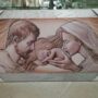 QUADRO-SACRA-FAMIGLIA-CAPEZZALE-STAMPA-SU-TELA-LEGNO-DECORO-ARGENTO-ARREDO-CASA-152595575179
