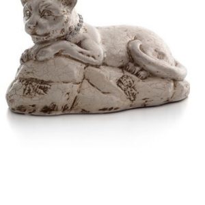 TIGROTTO SU PIETRA ARGENTO CERAMICA CRISTALLI ANIMALI ARREDO CASA SOGG. SALOTTO